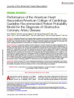 Performance of the American Heart Association/American College of Cardiology guideline-recommended pretest probability model for the diagnosis of obstructive coronary artery disease