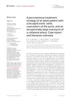 A percutaneous treatment strategy of an adult patient with a bicuspid aortic valve, coarctation of the aorta, and an exceptionally large aneurysm of a collateral artery