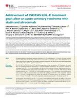 Achievement of ESC/EAS LDL-C treatment goals after an acute coronary syndrome with statin and alirocumab