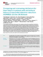 Comparing and contrasting risk factors for heart failure in patients with and without history of myocardial infarction