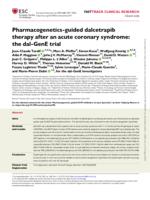 Pharmacogenetics-guided dalcetrapib therapy after an acute coronary syndrome