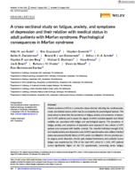 A cross-sectional study on fatigue, anxiety, and symptoms of depression and their relation with medical status in adult patients with Marfan syndrome