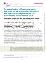 European Society of Cardiology quality indicators for the management of patients with ventricular arrhythmias and the prevention of sudden cardiac death