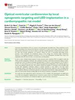 Optical ventricular cardioversion by local optogenetic targeting and LED implantation in a cardiomyopathic rat model