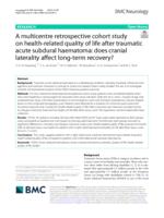 A multicentre retrospective cohort study on health-related quality of life after traumatic acute subdural haematoma