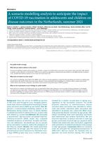 A scenario modelling analysis to anticipate the impact of COVID-19 vaccination in adolescents and children on disease outcomes in the Netherlands, summer 2021