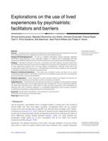 Explorations on the use of lived experiences by psychiatrists