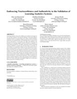 Embracing trustworthiness and authenticity in the validation of learning analytics systems