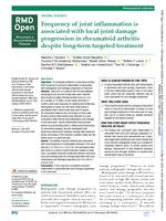 Frequency of joint inflammation is associated with local joint damage progression in rheumatoid arthritis despite long-term targeted treatment