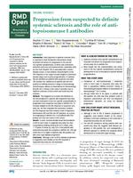 Progression from suspected to definite systemic sclerosis and the role of anti-topoisomerase I antibodies