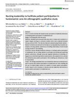 Nursing leadership to facilitate patient participation in fundamental care