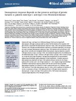 Desmopressin response depends on the presence and type of genetic variants in patients with type 1 and type 2 von Willebrand disease