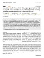 Association study of candidate DNA-repair gene variants and acute graft versus host disease in pediatric patients receiving allogeneic hematopoietic stem-cell transplantation