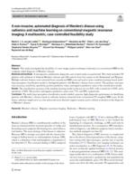 A non-invasive, automated diagnosis of Meniere's disease using radiomics and machine learning on conventional magnetic resonance imaging