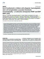 Use of eculizumab in children with allogeneic haematopoietic stem cell transplantation associated thrombotic microangiopathy