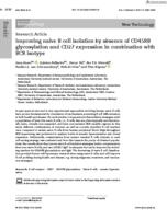 Improving naive B cell isolation by absence of CD45RB glycosylation and CD27 expression in combination with BCR isotype