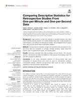 Comparing descriptive statistics for retrospective studies from one-per-minute and one-per-second data