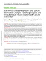 Functional echocardiographic and serum biomarker changes following surgical and percutaneous atrial septal defect closure in children
