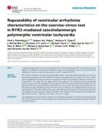 Repeatability of ventricular arrhythmia characteristics on the exercise-stress test in RYR2-mediated catecholaminergic polymorphic ventricular tachycardia