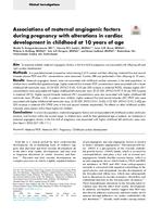 Associations of maternal angiogenic factors during pregnancy with alterations in cardiac development in childhood at 10 years of age