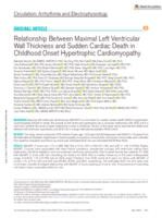 Relationship between maximal left ventricular wall thickness and sudden cardiac death in childhood onset hypertrophic cardiomyopathy