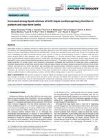 Increased airway liquid volumes at birth impair cardiorespiratory function in preterm and near-term lambs