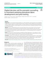Digital decision aid for prenatal counseling in imminent extreme premature labor