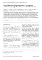 Growth patterns of monochorionic twin pregnancy complicated by Type-III selective fetal growth restriction