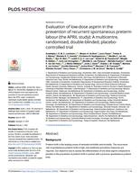 Evaluation of low-dose aspirin in the prevention of recurrent spontaneous preterm labour (the APRIL study)