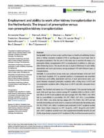 Employment and ability to work after kidney transplantation in the Netherlands