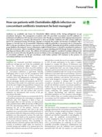 How can patients with Clostridioides difficile infection on concomitant antibiotic treatment be best managed?