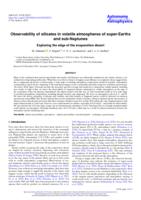 Observability of silicates in volatile atmospheres of super-Earths and sub-Neptunes