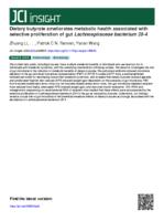 Dietary butyrate ameliorates metabolic health associated with selective proliferation of gut Lachnospiraceae bacterium 28-4
