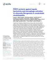 FGF21 protects against hepatic lipotoxicity and macrophage activation to attenuate fibrogenesis in nonalcoholic steatohepatitis