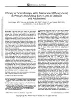 Efficacy of sclerotherapy with polidocanol (ethoxysclerol) in primary aneurysmal bone cysts in children and adolescents