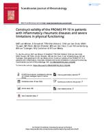 Construct validity of the PROMIS PF-10 in patients with inflammatory rheumatic diseases and severe limitations in physical functioning
