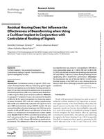 Residual hearing does not influence the effectiveness of beamforming when using a cochlear implant in conjunction with contralateral routing of signals