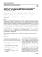 Feasibility, safety, and efficacy of early prophylactic donor lymphocyte infusion after T cell-depleted allogeneic stem cell transplantation in acute leukemia patients