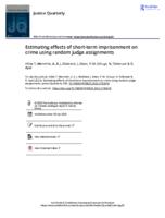Estimating effects of short-term imprisonment on crime using random judge assignments