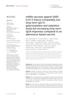 mRNA vaccines against SARS-CoV-2 induce comparably low long-term IgG Fc galactosylation and sialylation levels but increasing long-term IgG4 responses compared to an adenovirus-based vaccine