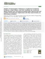 Analysis of Immunogenic Galactose-alpha-1,3-galactose-Containing N-Glycans in beef, mutton, and pork tenderloin by Combining Matrix-Assisted Laser Desorption/Ionization-mass spectroscopy and capillary electrophoresis hyphenated with mass spectrometry via 