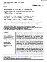 Development of medicines for rare diseases and inborn errors of metabolism
