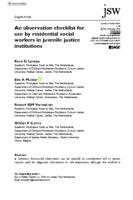 An observation checklist for use by residential social workers in juvenile justice institutions