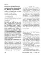 Expression, purification and characterization of the soluble Cu-A domain of cytochrome c oxidase of Paracoccus versutus