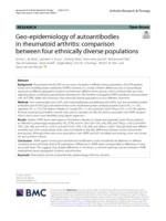 Geo-epidemiology of autoantibodies in rheumatoid arthritis