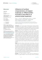 Influence of surface characteristics of implant materials on MRSA biofilm formation and effects of antimicrobial treatment