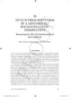 Dutch prescriptivism in a historical-sociolinguistic perspective