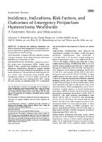 Incidence, indications, risk factors, and outcomes of emergency peripartum hysterectomy worldwide: a systematic review and meta-analysis