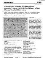 Phase-separated liposomes hijack endogenous lipoprotein transport and metabolism pathways to target subsets of endothelial cells in vivo