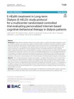 E-HEalth treatment in Long-term Dialysis (E-HELD): study protocol for a multicenter randomized controlled trial evaluating personalized Internet-based cognitive-behavioral therapy in dialysis patients